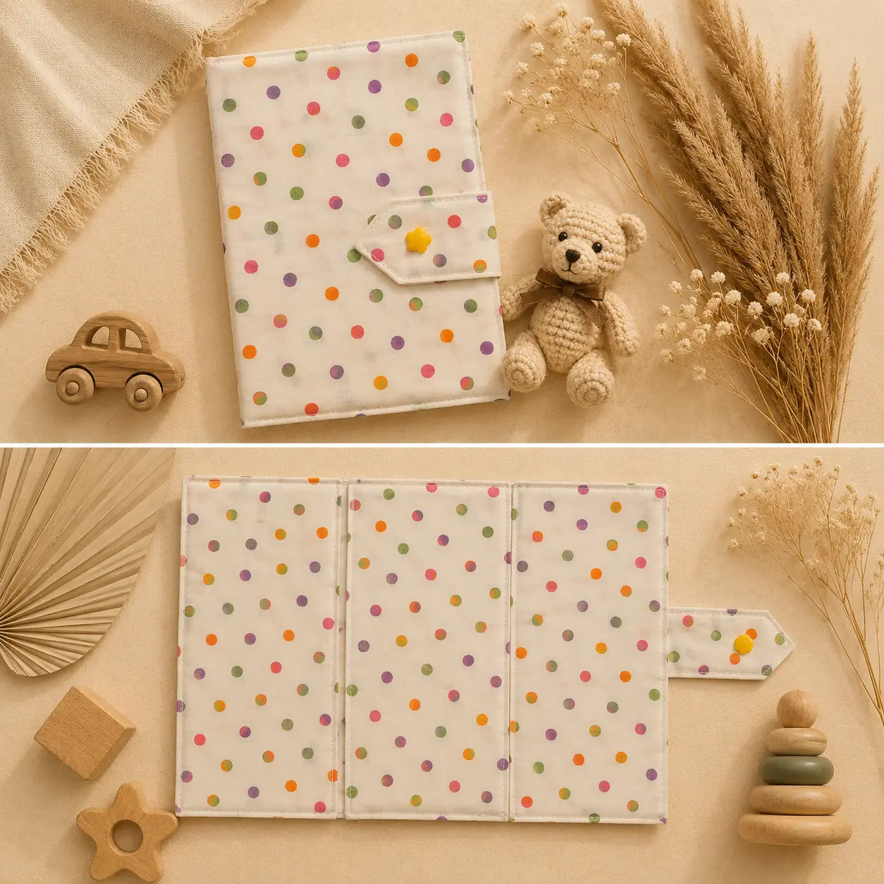 Polka Dot - Χειροποίητη υφασμάτινη θήκη για βιβλιάριο υγείας