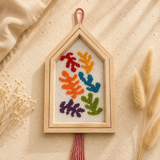 Κεντητό Σπιτάκι «Corals Matisse» | Boho Τοίχου