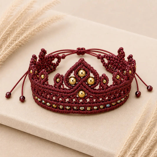 Royal Ruby – Χειροποίητο Μακραμέ Βραχιόλι